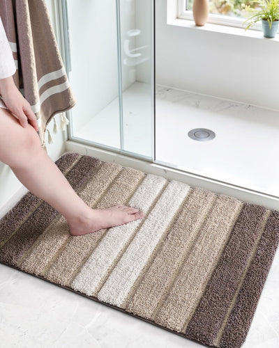 DEXI Bath Mats for Bathroom, 16X24 Absorbent Microfiber Bath Mat Quick Dry, Washable Bathroom Rugs with Non Slip Backing for Shower Floor, Turquoise
