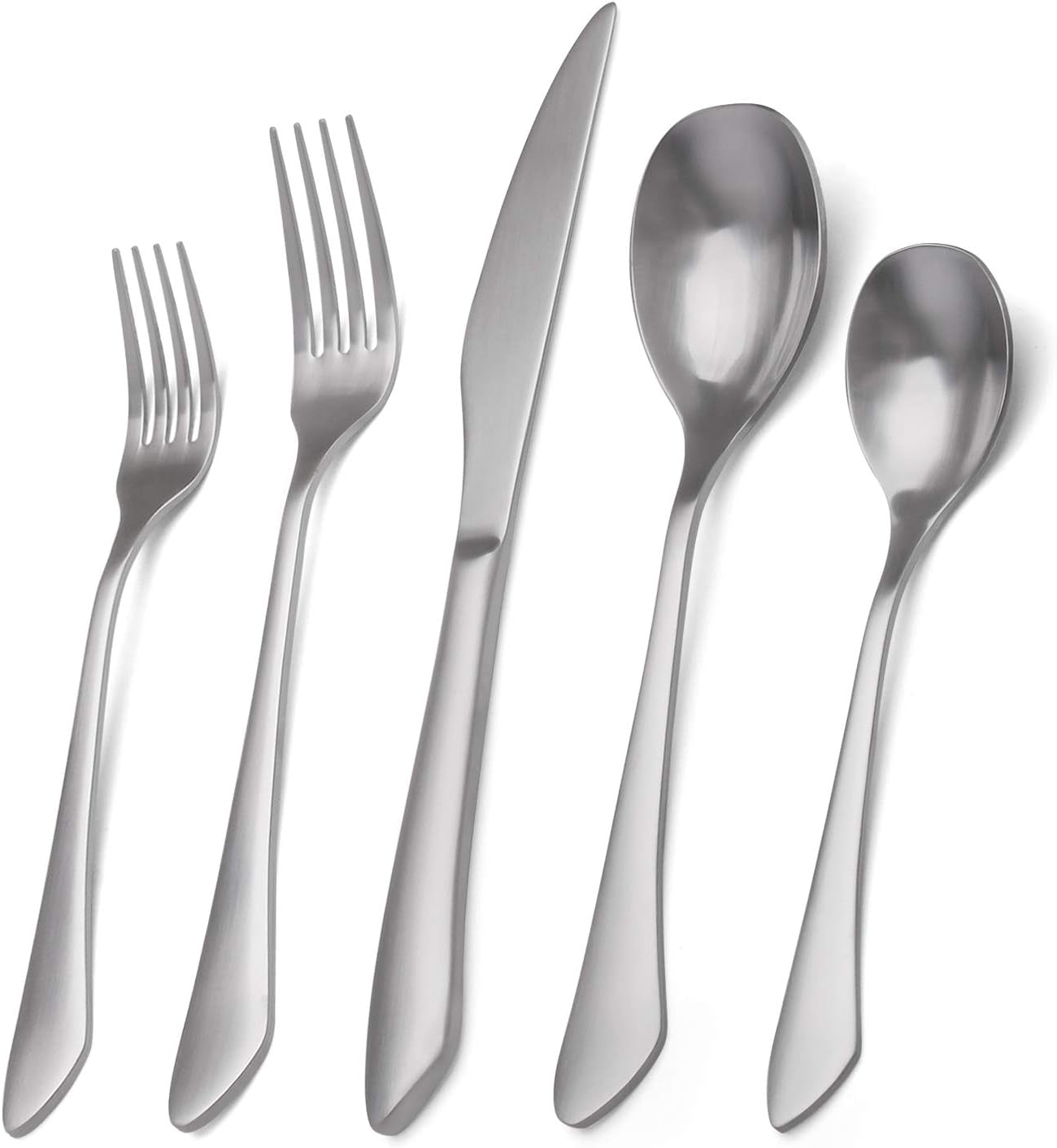 Matte Black Silverware Set, 20-Piece Stainless Steel Flatware Set Service for 4, Satin Finish Tableware Cutlery Set for Home and Restaurant, Dishwasher Safe