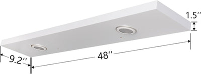 WELLAND White Floating Shelf with Touch-Sensing Battery Powered LED Light,Wall Mounted Display Shelves for Entrance, Living Room, Bedroom, Kitchen and Bathroom (48-INCH, White)