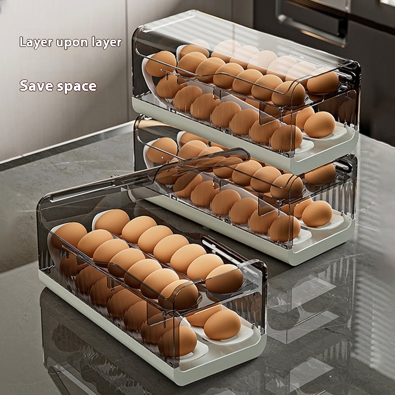 Kitchen Gadgets Food Grade Slide Storage Box Drop-Resistant Egg Holder