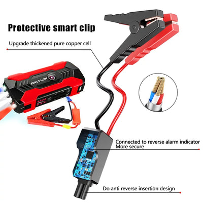 Car Jump Starter, 28000Mah 600A 12V Portable Charger Power Bank for Car Booster Battery with LED Flash Light