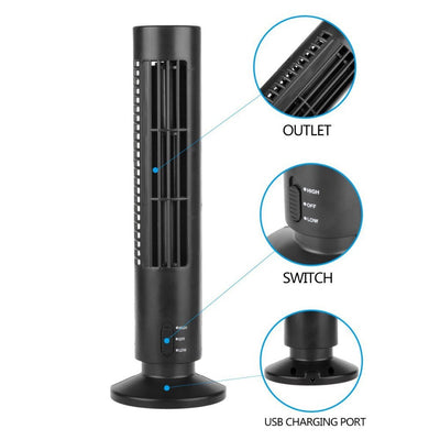 Tower Fan Bladeless Fan Tower Electric Fan Mini Vertical Air Conditioner Fan Handheld Fan
