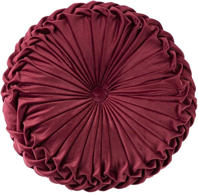 HLOVME round Velvet Pillow for Couch Small Handmade Decorative Throw Pillow for Bed Bedroom 13.7” Light Purple
