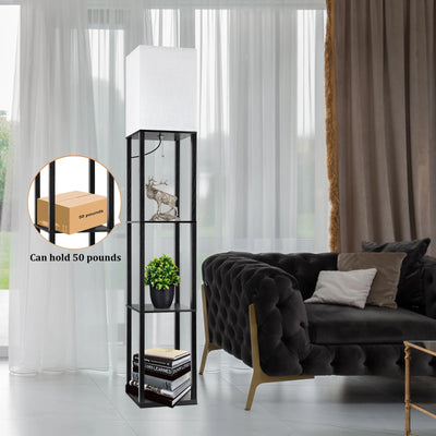 63" Shelf Floor Lamps with Shelves  Black