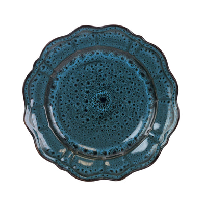 Lavish Blue 16 Piece round Stoneware Dinnerware Set in Blue