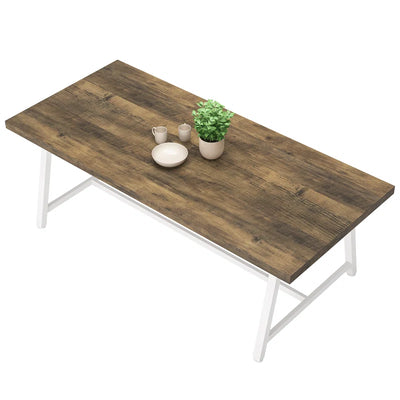 Baeumel 70.87'' Rectangle Dining Table for 6-8, Wood Kitchen Table with Strong Metal Frame