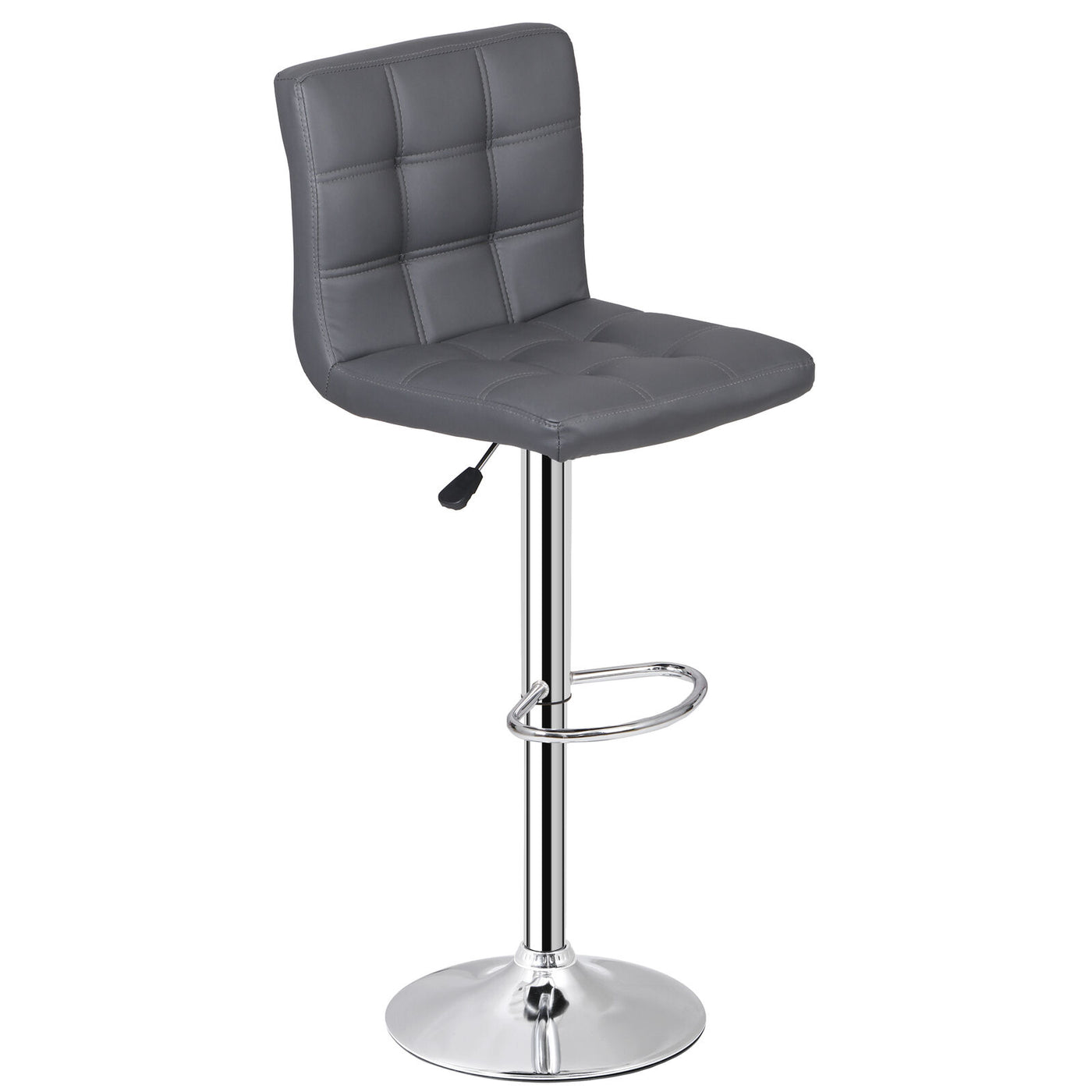 (Set of 4)Adjustable Bar Stools Swivel PU Leather Modern Dinning Chairs with Back Set of 4