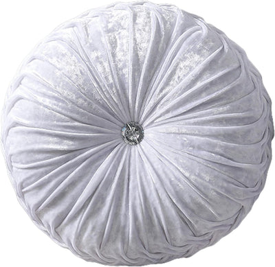 HLOVME round Velvet Pillow for Couch Small Handmade Decorative Throw Pillow for Bed Bedroom 13.7” Light Purple