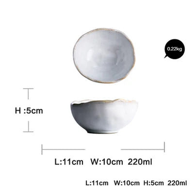 Quality Tableware Nordic Household Ceramics Irregular Shape Rice Salad Bowls Flat Dishes Shallow Desserts Dishes Plate
