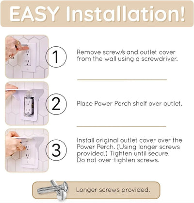 Double Outlet Wall Shelf - Convert Your Outlet into Display Shelves - Alexa Speaker Stand, Electric Toothbrush Holder and More! Light Socket Shelf by  - 1 Pack, White