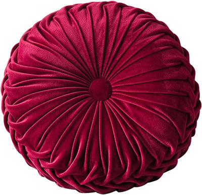 HLOVME round Velvet Pillow for Couch Small Handmade Decorative Throw Pillow for Bed Bedroom 13.7” Light Purple