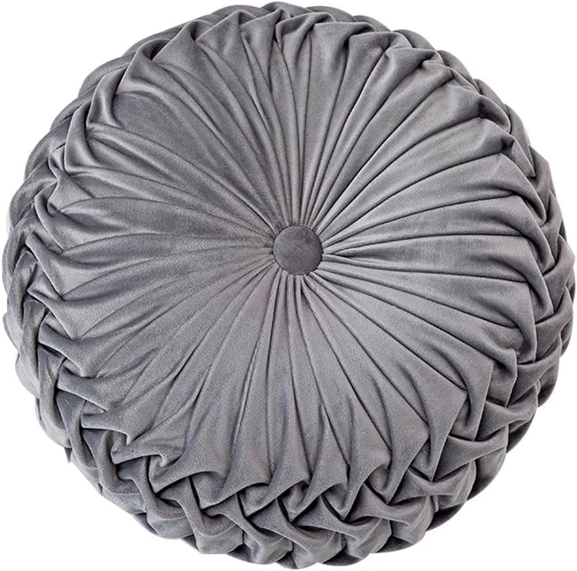 HLOVME round Velvet Pillow for Couch Small Handmade Decorative Throw Pillow for Bed Bedroom 13.7” Light Purple