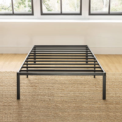 Best Price Mattress 14-Inch Metal Platform Beds W/ Heavy Duty Steel Slat Mattress Foundation (No Box Spring Needed), Black