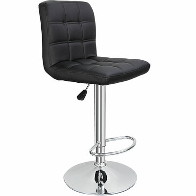(Set of 4)Adjustable Bar Stools Swivel PU Leather Modern Dinning Chairs with Back Set of 4
