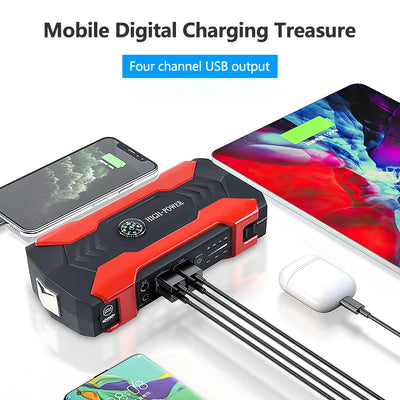 Car Jump Starter, 28000Mah 600A 12V Portable Charger Power Bank for Car Booster Battery with LED Flash Light