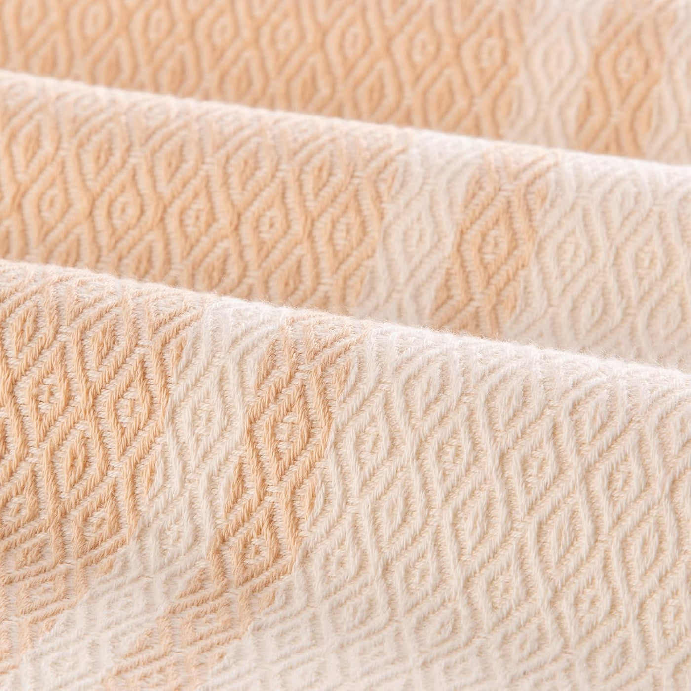 Rumi & Shams Turkish Farmhouse Boho Hand Towels | 2 Pcs Beige (Sand) | 16 X 32 Inches | 100% Cotton