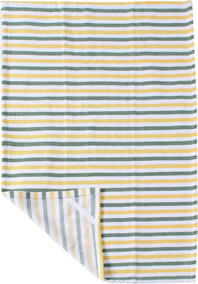 ACCENTHOME Lemon Yellow Printed Cotton Kitchen Towel Set - Absorbent Multi Purpose Kitchen Linen - 4 Drying Dish Hand Towels 20X28