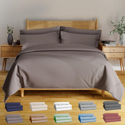 BAMPURE 6 Pcs California King Sheet Sets - 100% Pure Viscose Derived from Bamboo Sheets California King Size - Super Soft Viscose Bamboo Cooling Sheets for Hot Sleepers - up to 16’’ Deep Pocket S.Gray