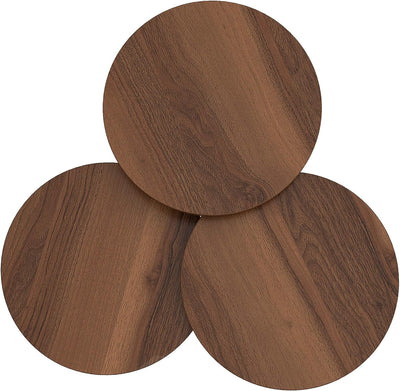PAK HOME Set of 3 Walnut Nesting End Tables round Wood Stacking Coffee Side Accent Table with Metal Legs for Living Room, Home Office, Nightstands for Bedroom