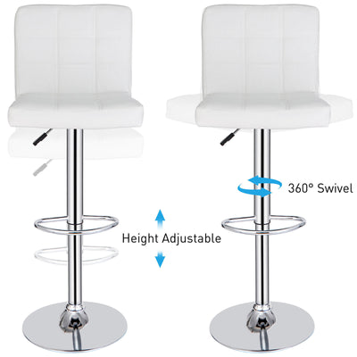 (Set of 4)Adjustable Bar Stools Swivel PU Leather Modern Dinning Chairs with Back Set of 4
