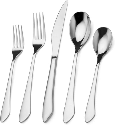 Matte Black Silverware Set, 20-Piece Stainless Steel Flatware Set Service for 4, Satin Finish Tableware Cutlery Set for Home and Restaurant, Dishwasher Safe