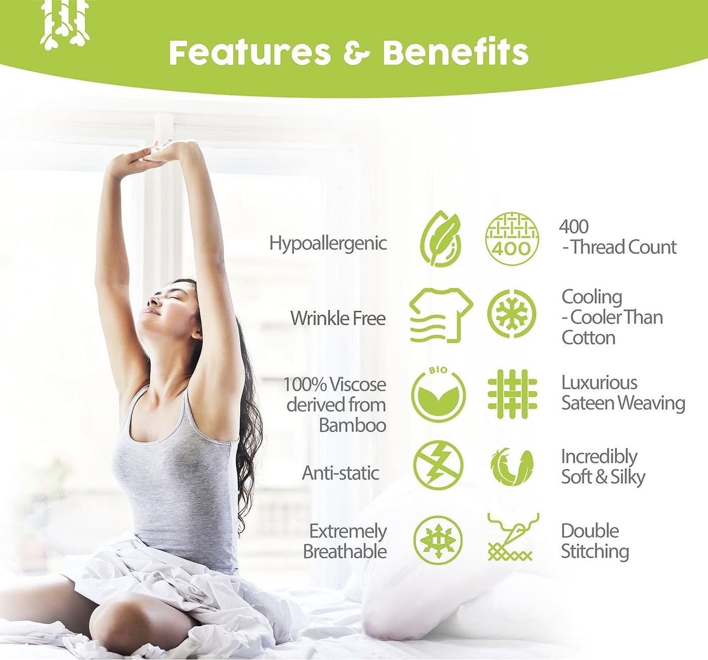 BAMPURE 6 Pcs California King Sheet Sets - 100% Pure Viscose Derived from Bamboo Sheets California King Size - Super Soft Viscose Bamboo Cooling Sheets for Hot Sleepers - up to 16’’ Deep Pocket S.Gray