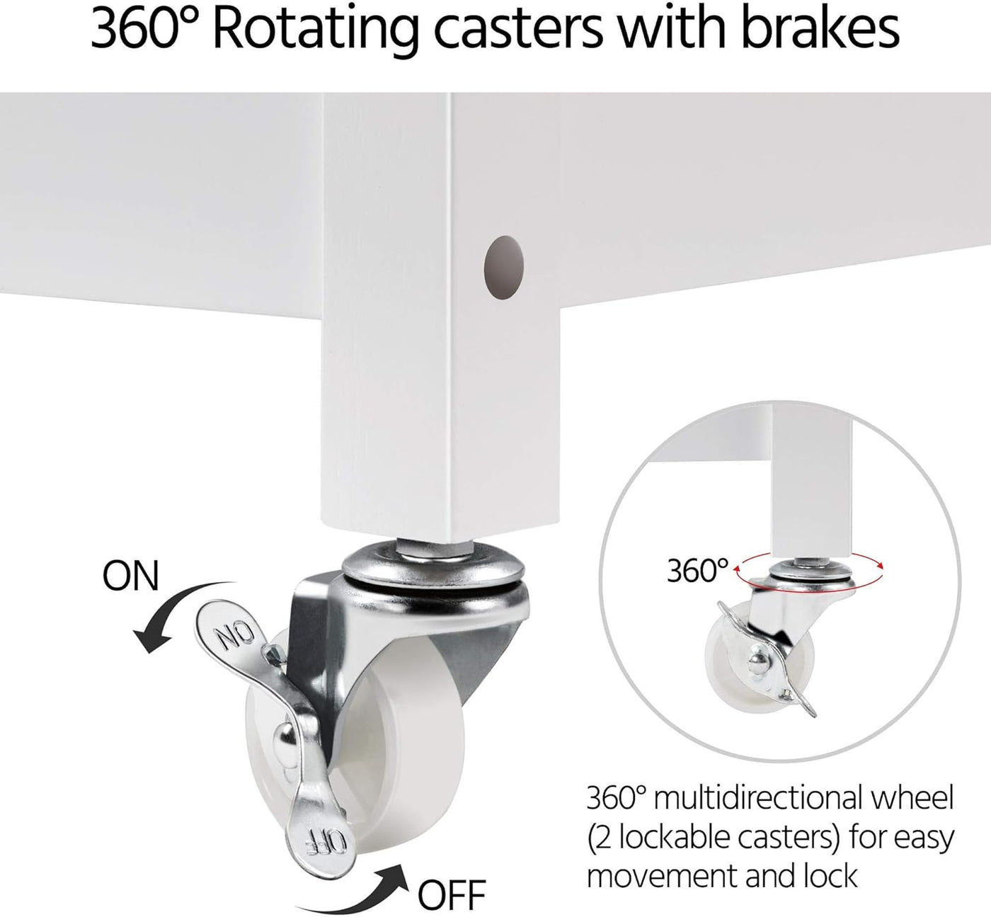 Yaheetech 40" Width Kitchen Island Cart on Wheels, 3 Tiers Rolling Utility Cart with Solid Wood Top and Drawer & 2 Spacious Storage Shelf, Serving Trolley for Dining Room, White