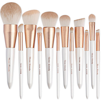 12 Pc Makeup Brushes Set, EVRCHGIEA 12Pcs Premium Eye Shadow, Eyebrows, Eyeliner, Concealer, Lip Liner, etc ,Cruelty-Free Synthetic Fiber Bristles