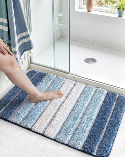 DEXI Bath Mats for Bathroom, 16X24 Absorbent Microfiber Bath Mat Quick Dry, Washable Bathroom Rugs with Non Slip Backing for Shower Floor, Turquoise