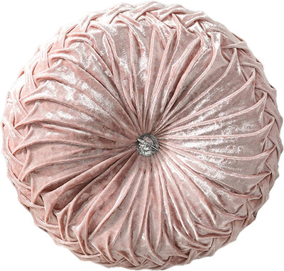 HLOVME round Velvet Pillow for Couch Small Handmade Decorative Throw Pillow for Bed Bedroom 13.7” Light Purple