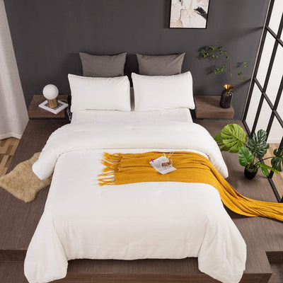 Queen Comforter Set Fluffy Bedding Comforter Sets  with 2 X Pillow Cases