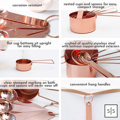 8-Piece Stackable Stainless Steel Metal Measuring Utensils