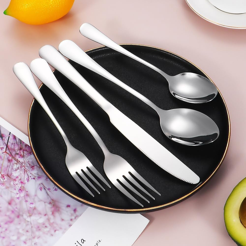 Silverware Set 20 Piece Stainless Steel Flatware Dishwasher Safe 