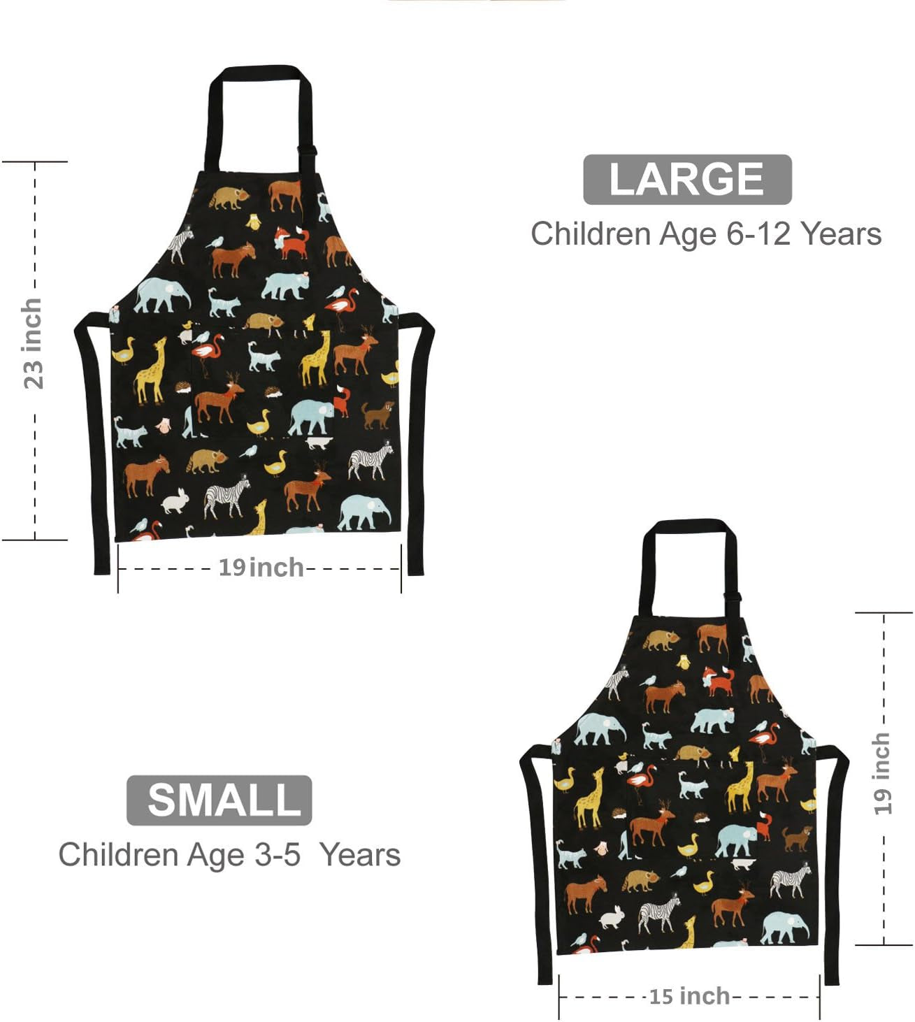 Jennice House Kids Aprons, Cotton Children Aprons with Adjustable Neck Strap Child Chef Aprons