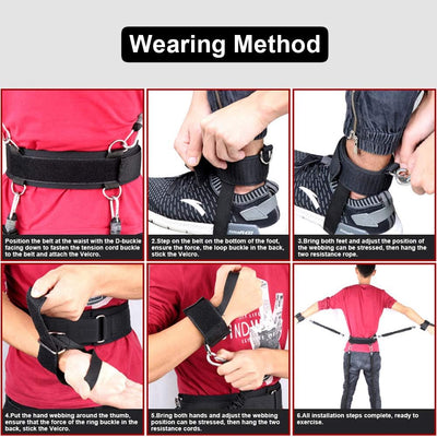 Boxing Training Resistance Band Set Leg Strength and Agility Training Strap System for Boxing,Mma,Muay Thai,Karate Combat, Basketball,Football Build Speed and Strength for Hitting