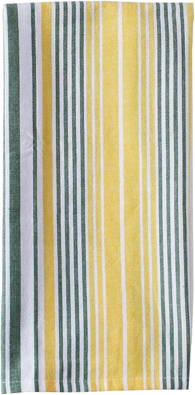 ACCENTHOME Lemon Yellow Printed Cotton Kitchen Towel Set - Absorbent Multi Purpose Kitchen Linen - 4 Drying Dish Hand Towels 20X28