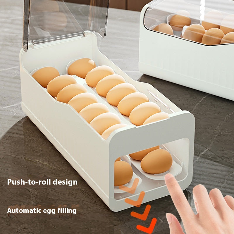 Kitchen Gadgets Food Grade Slide Storage Box Drop-Resistant Egg Holder