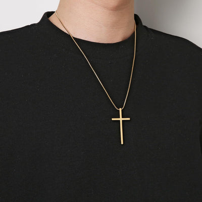 HZMAN Philippians 4:13 Cross Pendant STRENGTH Bible Verse Stainless Steel Necklace