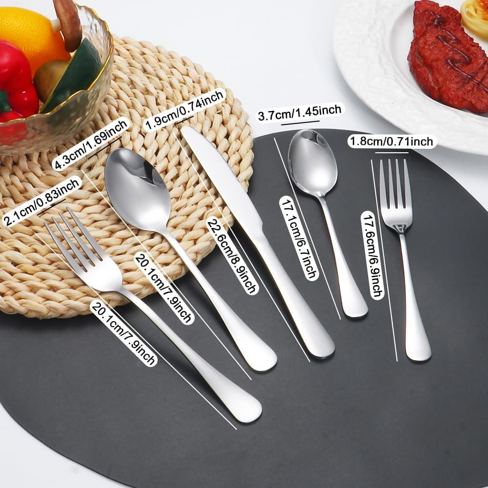 Silverware Set 20 Piece Stainless Steel Flatware Dishwasher Safe 