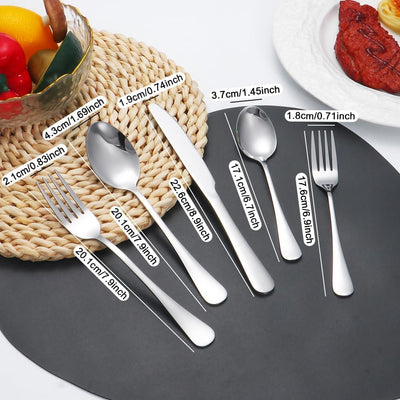 Silverware Set 20 Piece Stainless Steel Flatware Dishwasher Safe 