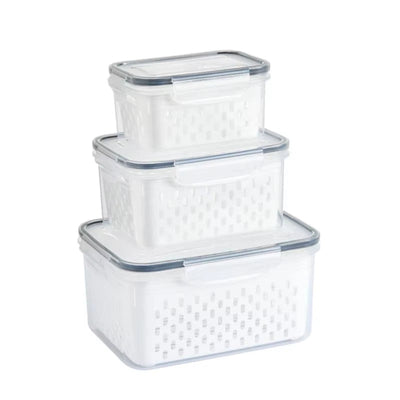 3-Pack Fridge Storage Containers – Keep Your Produce Crisp, Clean, and Organized
