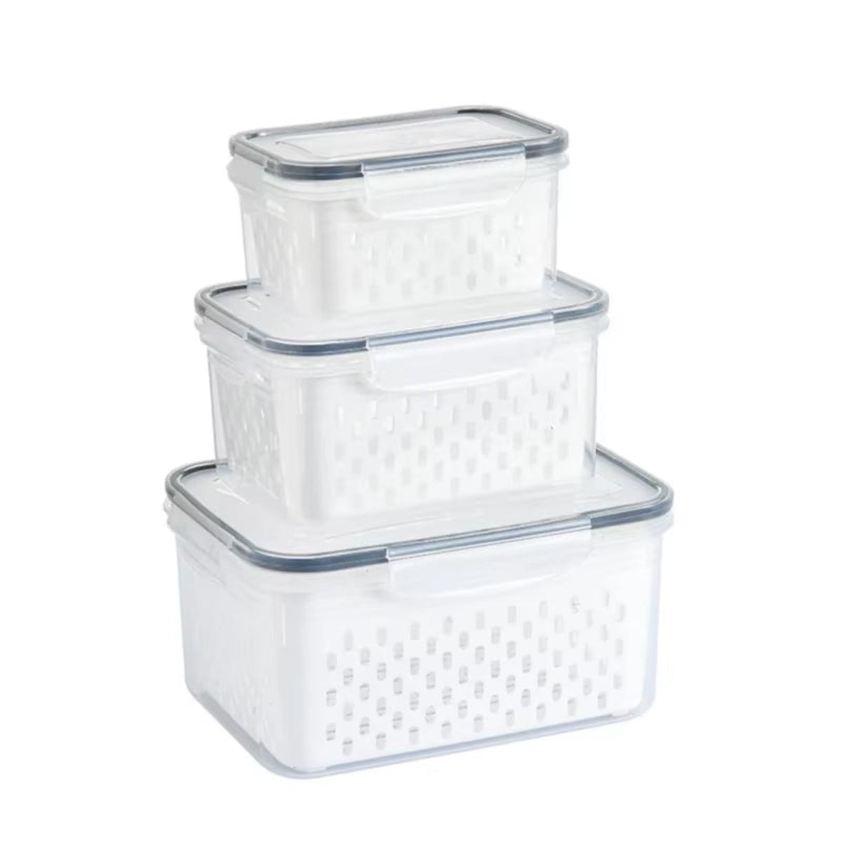 3-Pack Fridge Storage Containers – Keep Your Produce Crisp, Clean, and Organized