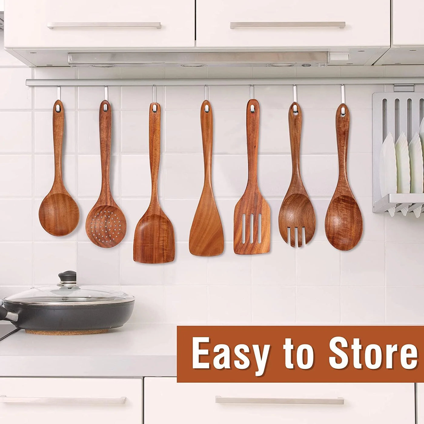 9 PCS Wooden Spoons for Cooking Sets, Wooden Utensils for Cooking, Spatula,Turner, Slotted Spoon, Wood Spoon Set for Kitchen Essentials, Non-Stick Cookware, Heat Resistant