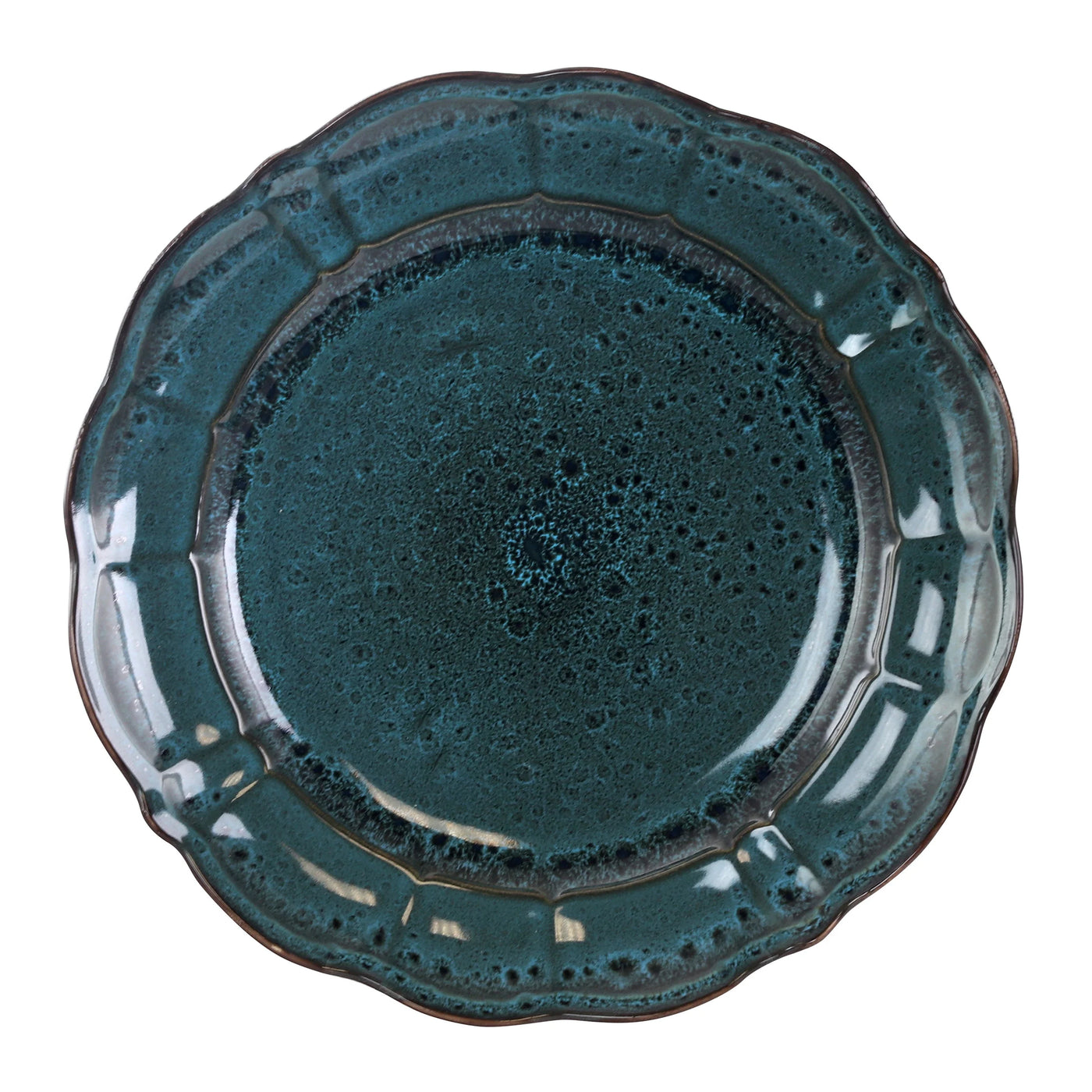 Lavish Blue 16 Piece round Stoneware Dinnerware Set in Blue
