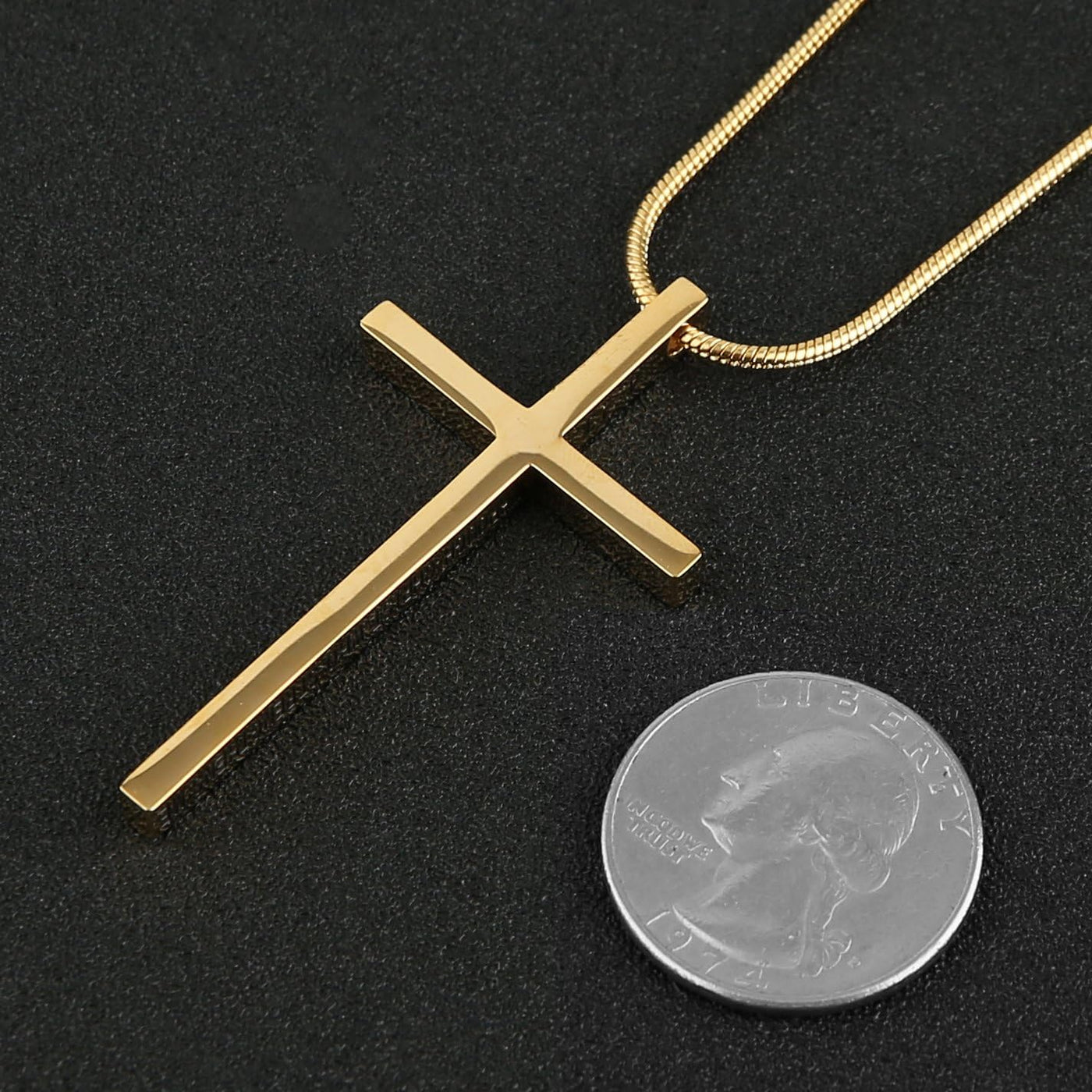 HZMAN Philippians 4:13 Cross Pendant STRENGTH Bible Verse Stainless Steel Necklace