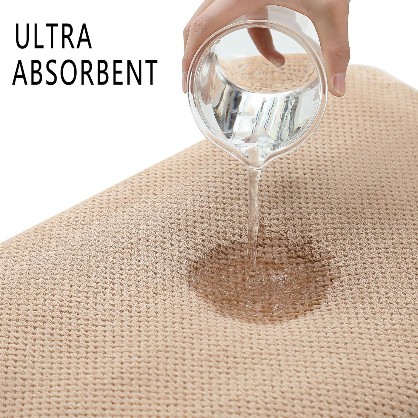 6 Pc Set YTYC 29X59 Inch Bath Towels Set of 6 Large, Super Soft Absorbent Lint Free Microfiber Towels  80% Polyester (Beige)