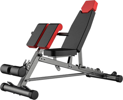 Full Body Workout Combo Finer Form Multi-Functional FID Weight Bench for Full All-In-One Body Workout – Hyper Back Extension, Roman Chair, Adjustable Ab Sit up Bench, Incline Decline Bench, Flat Bench