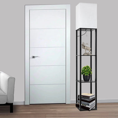 63" Shelf Floor Lamps with Shelves  Black