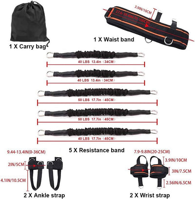 Boxing Training Resistance Band Set Leg Strength and Agility Training Strap System for Boxing,Mma,Muay Thai,Karate Combat, Basketball,Football Build Speed and Strength for Hitting