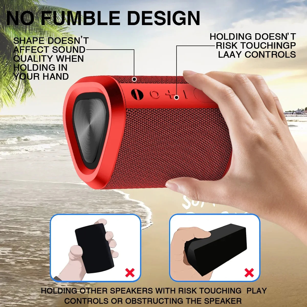 Waterproof Bluetooth Speaker, 24H Playtime 100 ft Range